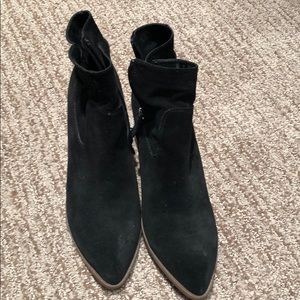 Black suede booties